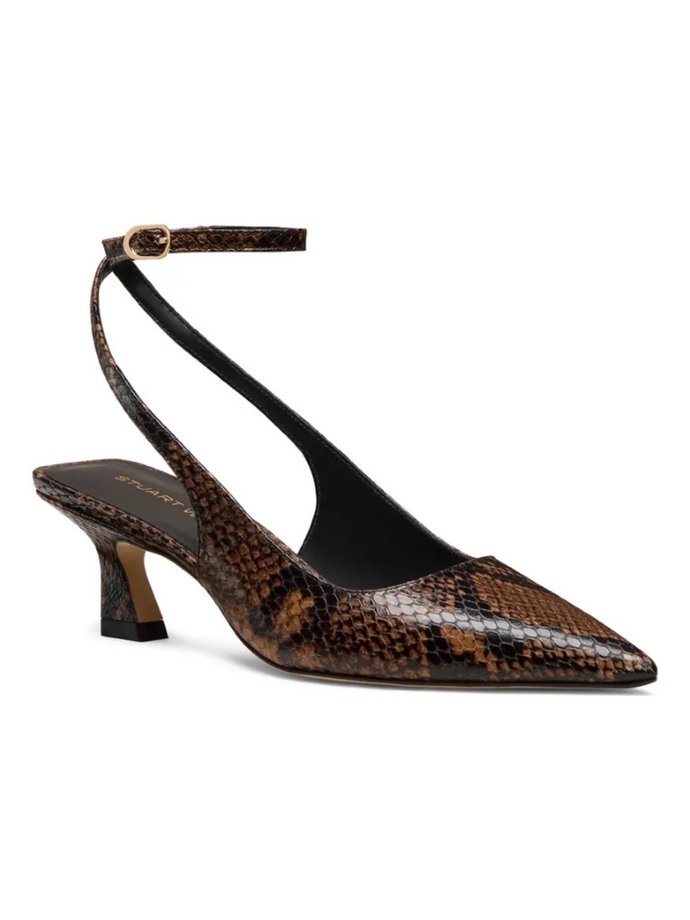 New Stuart Weitzman Vinnie 50 Strap Pump Brown Sz 10